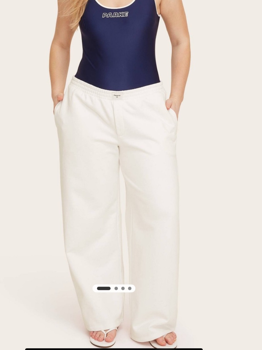 Parke x Target Wide -Leg Sweatpants in cream size L